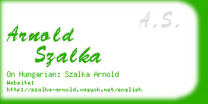 arnold szalka business card